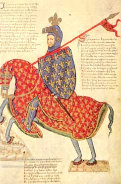 Cavaliere angioino (miniatura XIV secolo)